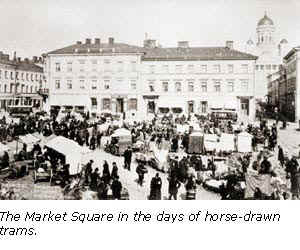 The Market Square in the days of horse-drawn trams
