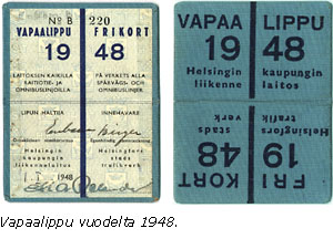 Vapaalippu vuodelta 1948.