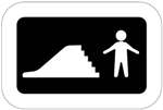 Slide. The icon shows a slide with steps leading to the top, against a dark background. There is a figure of a child to the right of the slide.