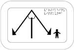 Rocking swing. The icon shows a swing shaped like the letter A, mounted on a central vertical pole. There is a figure of a child to the right of the swing. White background.
