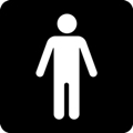 Men. The icon shows a standing male figure seen from the front against a dark background