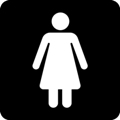 Women. The icon shows a standing female figure seen from the front against a dark background.