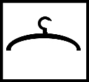 Cloakroom. The icon shows a coat hanger, against a white background.
