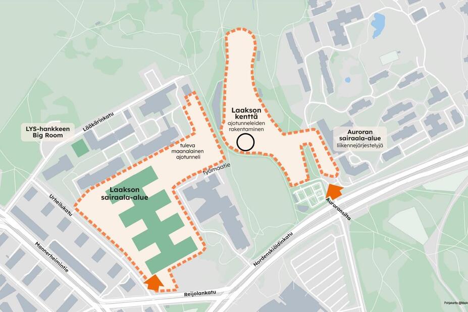 Katassa poausalue laakson kentällä