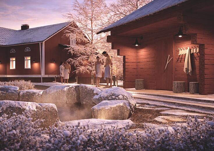 Niskalaan on suunniteltu latukahvilaa ja saunamaailmaa, jossa pääsee perinteiseen suomalaiseen saunatunnelmaan.