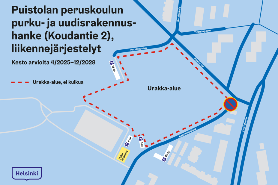 Aluekartta työmaa-alueesta.