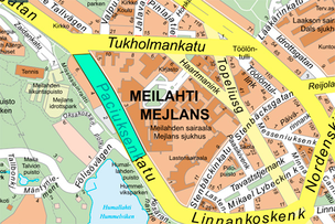 Urakka-alue kartalla.