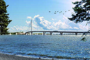 Kruunuvuorensilta Mustikkamaalta päin katsottuna