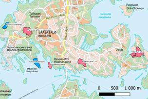 Karttakuva Laajasalosta.