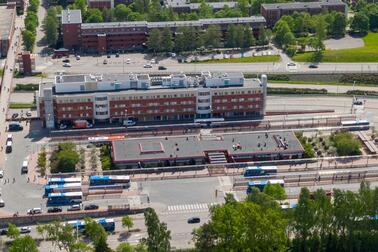 Ilmakuva lähiöstä.