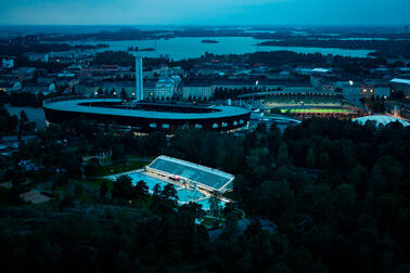 Olympiastadion ilmakuvassa.