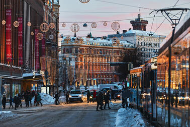 Julljus i Helsingfors centrum.