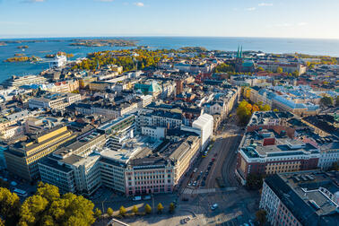 Aerial view of Helsinki city centre