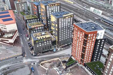 Ilmakuva Ratapihakortteleista