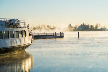 Suomenlinna ferry in winter.