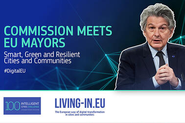 Komissaari Thierry Breton, Commission meets EU mayors.