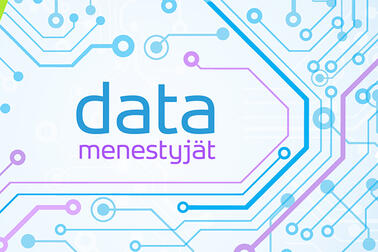 Datamenestyjät-kilpailun logokuva.