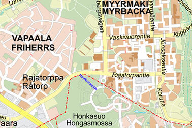 Honkasuontie kartalla.
