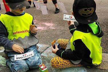Lapsia vuoden 2019 suojatietapahtumassa. 