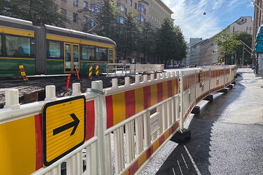 Kuva Runeberginkadulta kohdasta, josta louhinta alkaa.