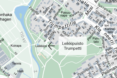 Leikkipuisto Trumpetin sijainti kartalla.