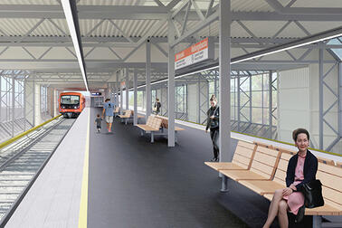 Metro saapuu Mellunmäen metroasemalle