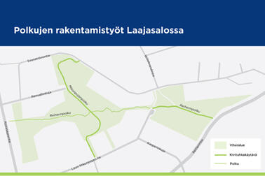 Polkujen rakentamistyöt Laajasalossa.
