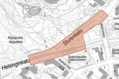 Urakka-alue kartalla.