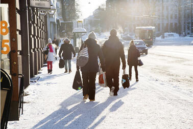 Katunäkymä Helsingistä.