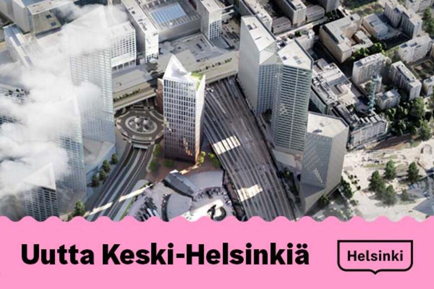 Pasilan asemana eteläpuolelle suunnitellaan tornialuetta. Havainnekuva: Arkkitehtitoimisto JKMM, Haahtela-yhtiöt ja Keskinäinen työeläkevakuutusyhtiö Varma. Pasilan asemana eteläpuolelle suunnitellaan tornialuetta. Havainnekuva: Arkkitehtitoimisto JKMM, Haahtela-yhtiöt ja Keskinäinen työeläkevakuutusyhtiö Varma.