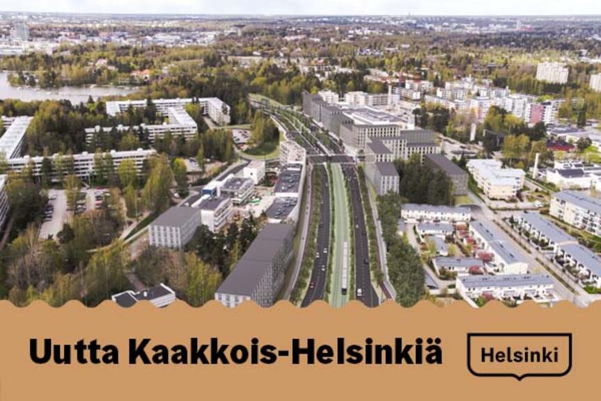 Havainnekuva Laajasalontien kaupunkibulevardista. Havainnekuva Laajasalontien kaupunkibulevardista.