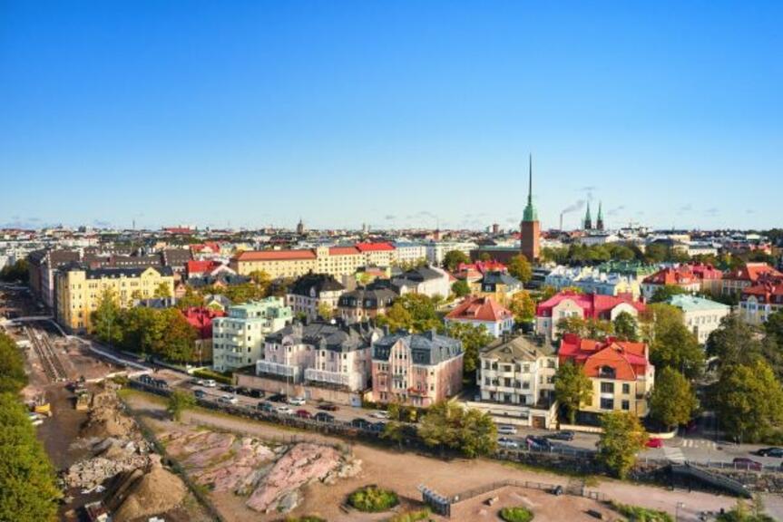 Ilmakuva aurinkoisesta Helsingistä. Ilmakuva aurinkoisesta Helsingistä.