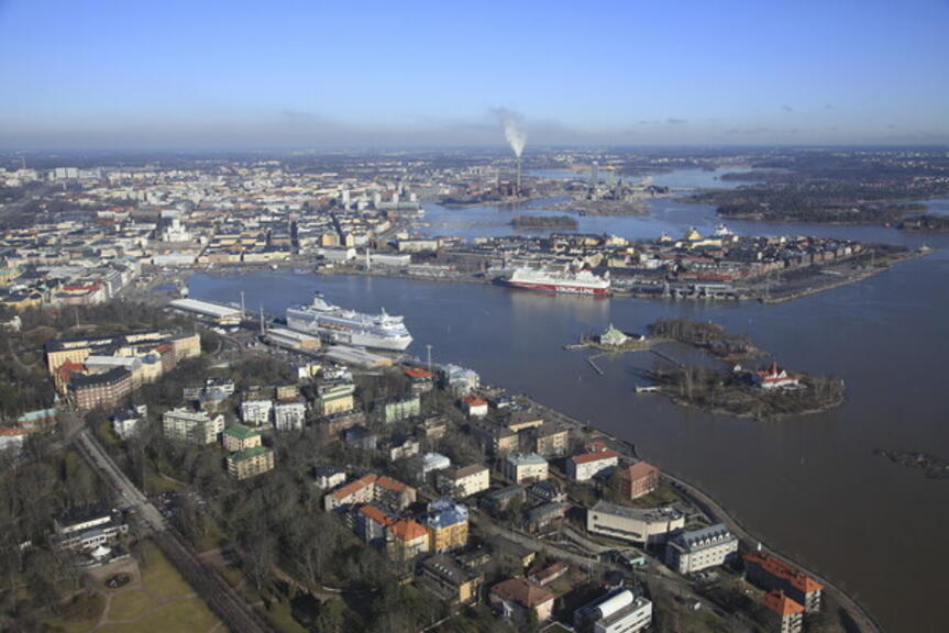 Ilmakuva Helsingin keskustasta. Ilmakuva Helsingin keskustasta.