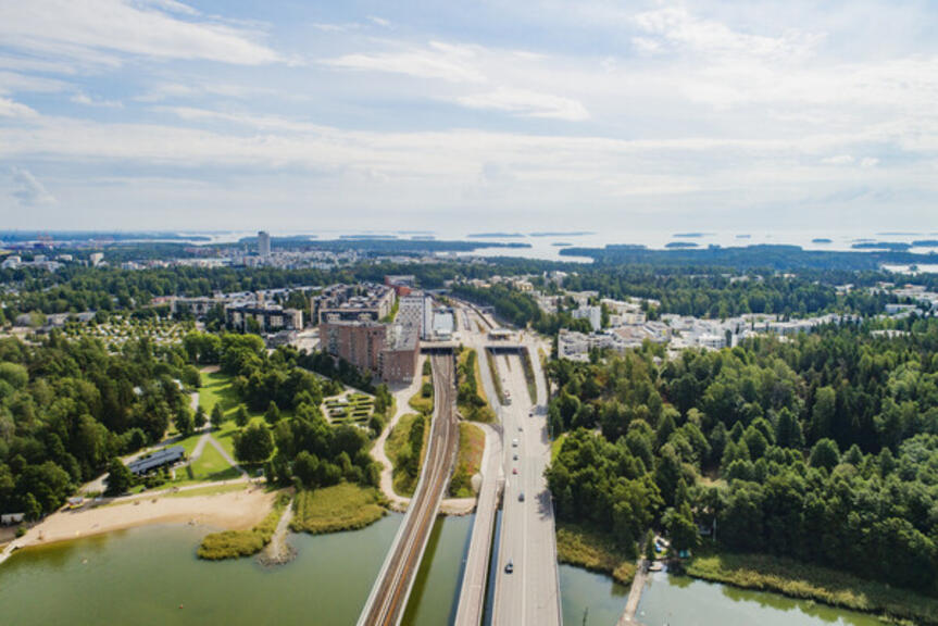 Meri-Rastila ilmasta kuvattuna.
