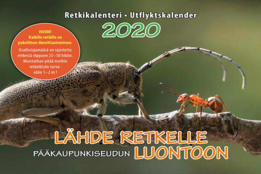 Luontoretkikalenterin kansi. Luontoretkikalenterin kansi.