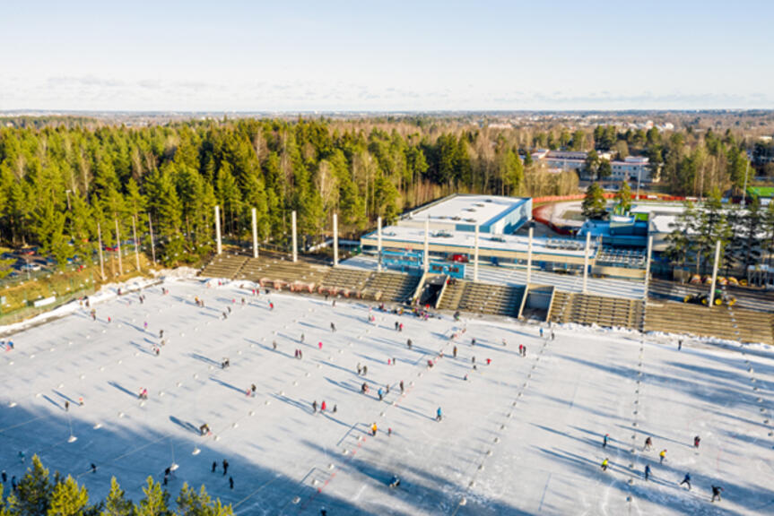 Ilmakuva Oulunkylän tekojääkentästä Ilmakuva Oulunkylän tekojääkentästä