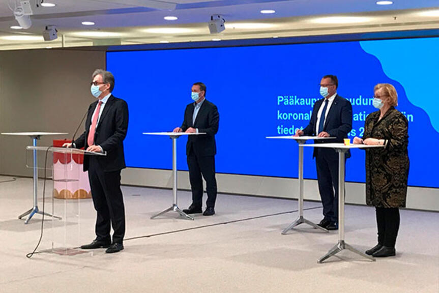 Pääkaupunkiseudun koronakoordinaatioryhmän infotilaisuus. Pääkaupunkiseudun koronakoordinaatioryhmän infotilaisuus.