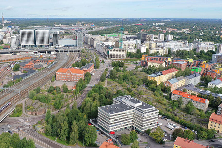 Ilmakuva varausalueesta. Kuva: JKMM Arkkitehdit Ilmakuva varausalueesta. Kuva: JKMM Arkkitehdit