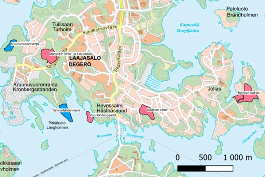 Karttakuva Laajasalosta. Karttakuva Laajasalosta.