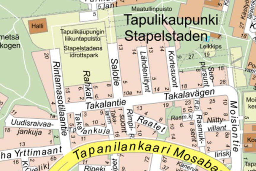 Karttakuva risteyksestä.