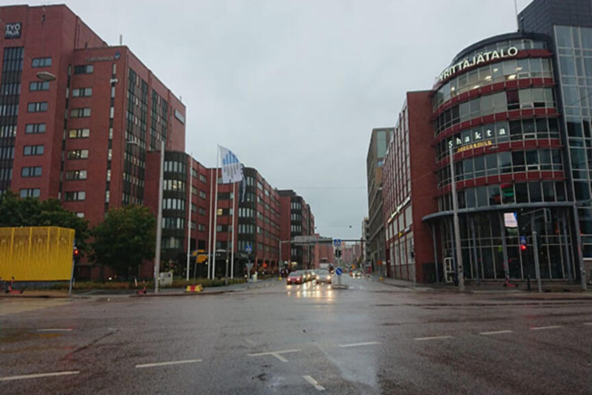Näkymä Työpajankadulta. Näkymä Työpajankadulta.