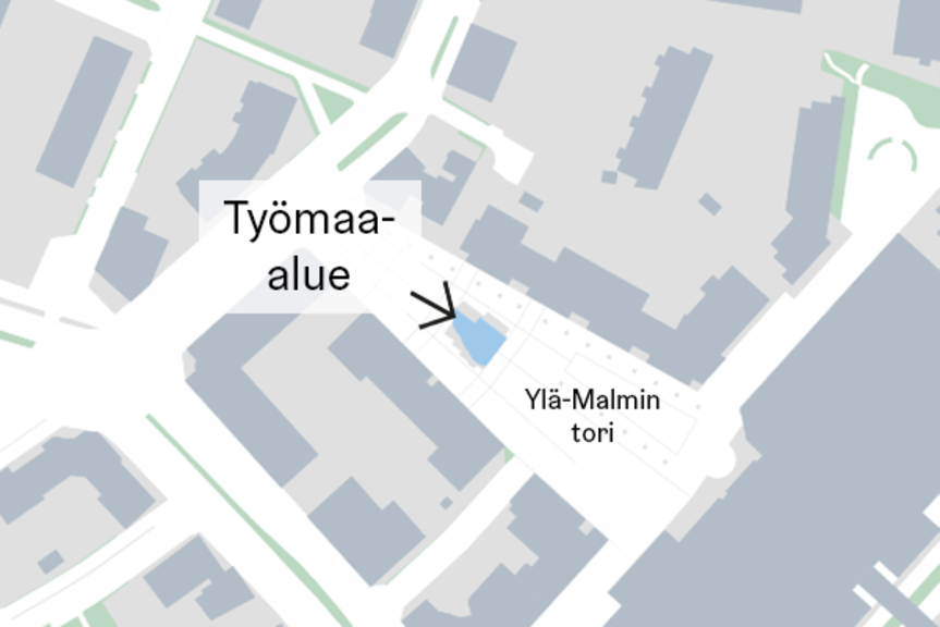 Työmaan sijainti kartalla. Työmaan sijainti kartalla.