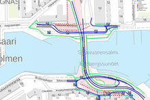 Kartta uusista liikennejärjestelyistä
