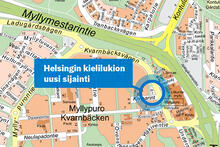 Uusi Helsingin kielilukio rakennetaan Myllypuroon, aiottu sijainti kartalla.