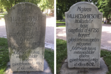 Majuri Wilhelm Edvard de Beschen hautamuistomerkki ennen ja jälkeen entisöinnin
