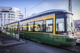 Raitiovaunu Jätkäsaaressa.