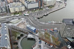 Jätkäsaarenkannaksen alue ilmasta käsin kuvattuna.