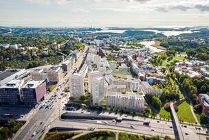 Huopalahdenportti from the air