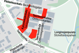 Työalue kartalla.
