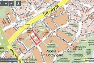 Työalue kartalla.